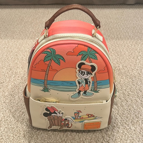 Disney Mickey & Minnie Loungefly🧡 NWT backpack w/ glow in the dark detail - Picture 1 of 6